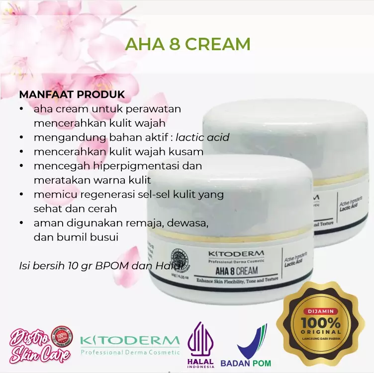 KITODERM AHA 8 CREAM MALAM WHITENING 1 KITODERM AHA 8 CREAM MALAM WHITENING
