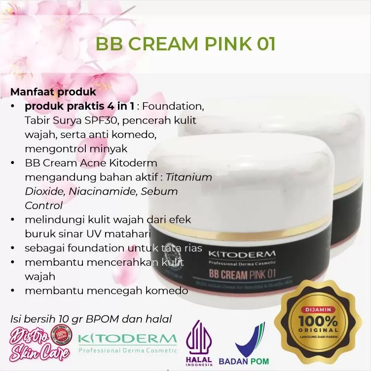 bb cream pink 01 kitoderm